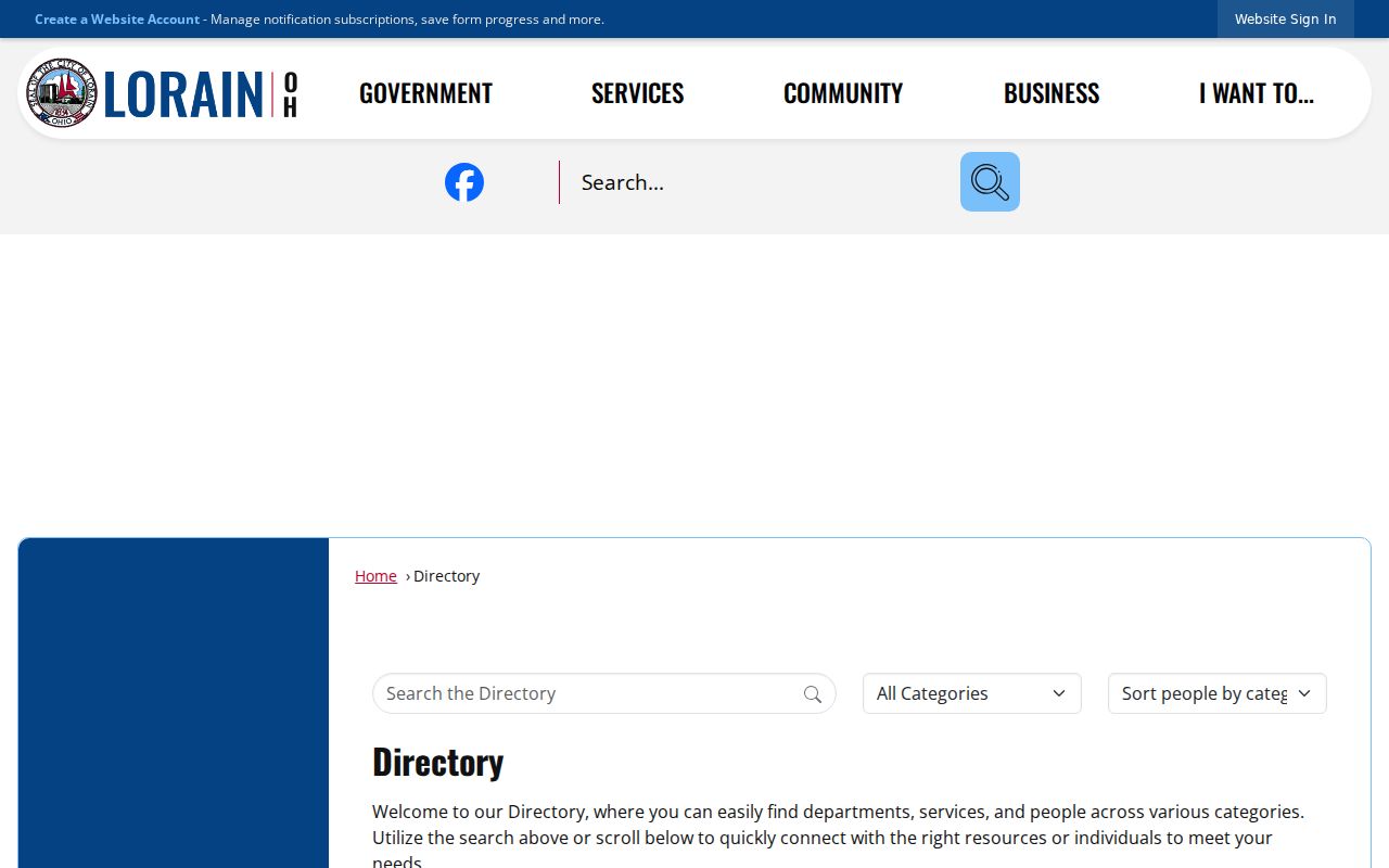 Lorain City Directory - City staff directory