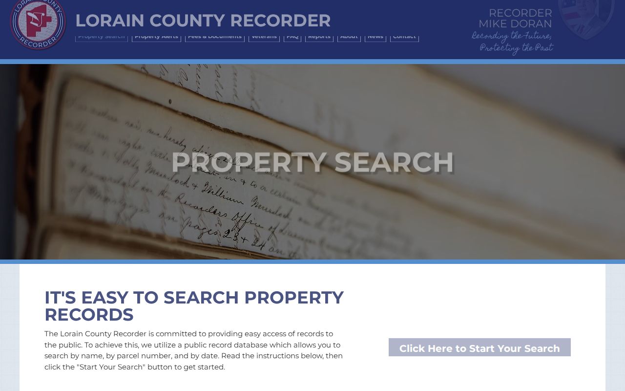 Lorain residents directory Recorder property search guide