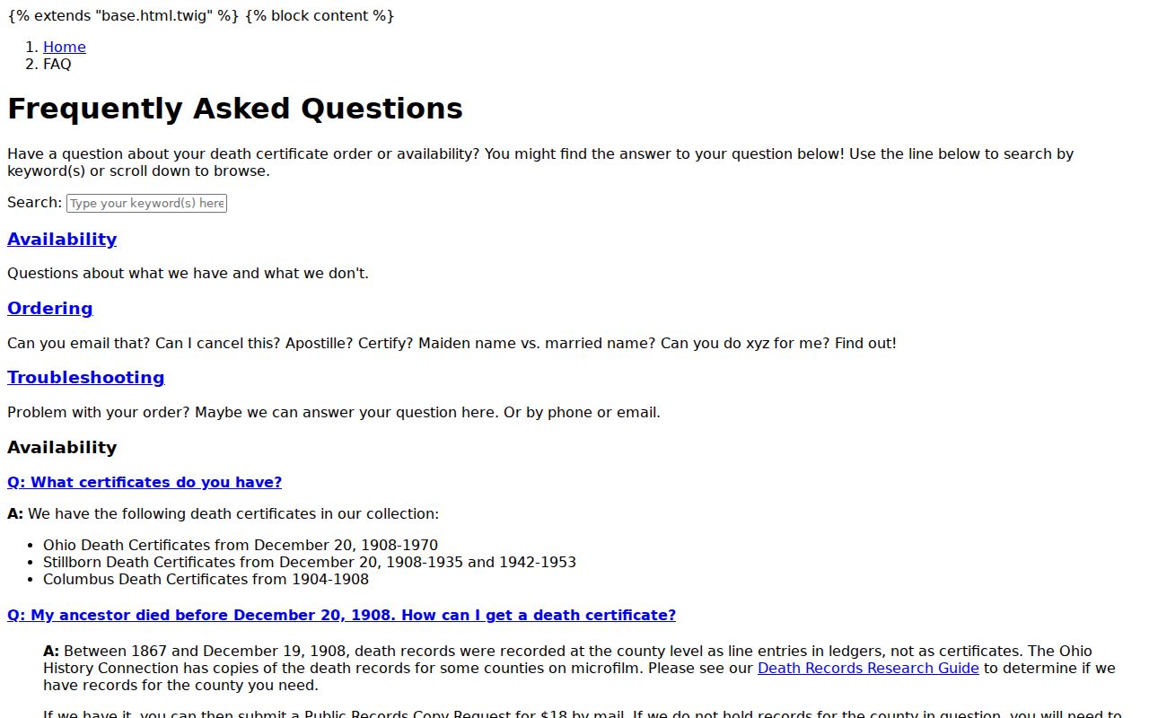 Lorain previous residents Ohio historical death records guidance