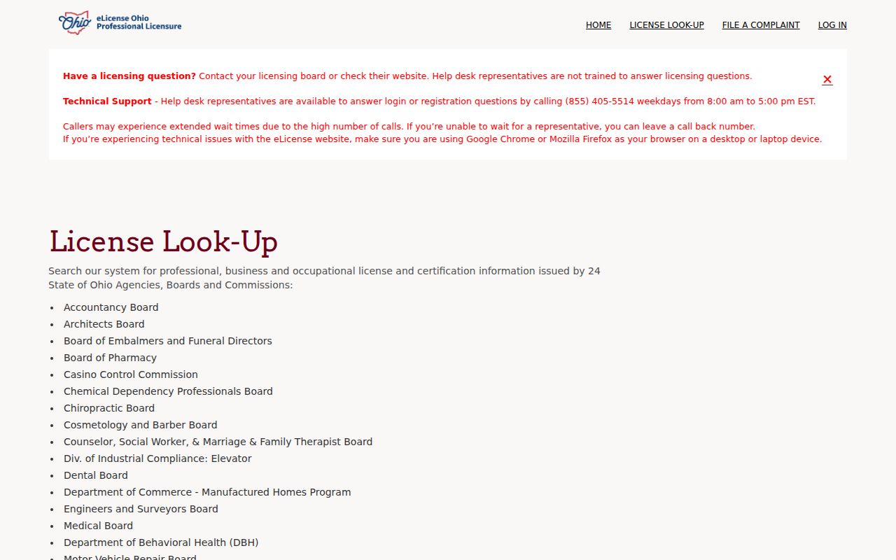 Lorain Resident Lookup - Ohio professional license lookup