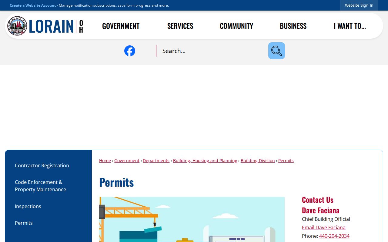 Lorain street directory City permit forms source